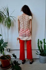 Peach Lace Tunic Top