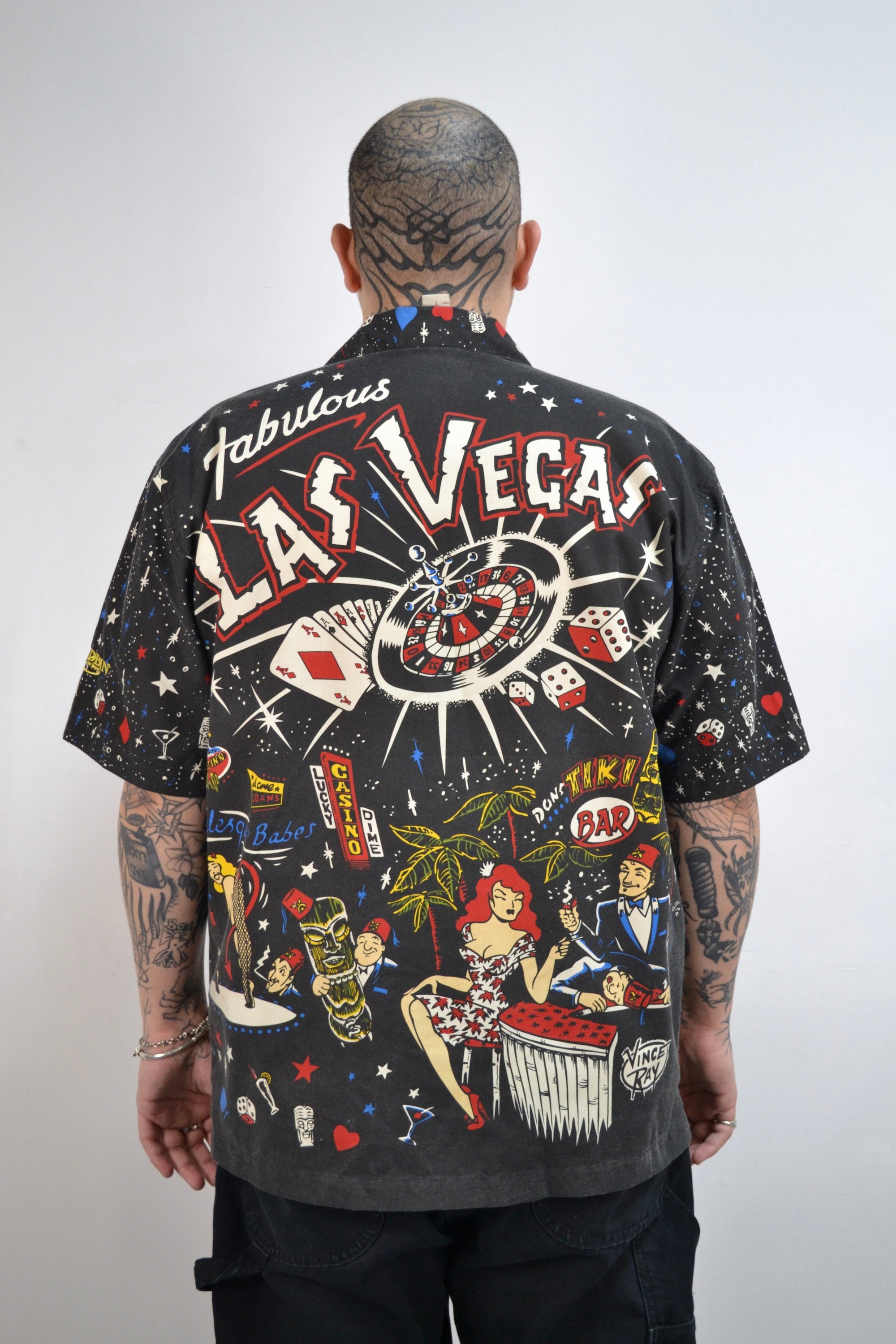 90s Vince Ray All-Over Print Casino Novelty Shirt