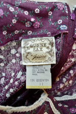 Seventies Purple Floral Gunne Sax Prairie Dress