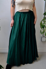 Forest Green Silk Skirt