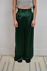 Forties Emerald Satin Lounge Pants