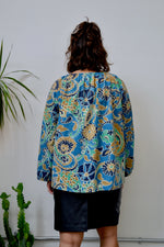 70s Floral Peasant Blouse