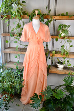 Gorgeous Drapey Chiffon Peach Party Dress