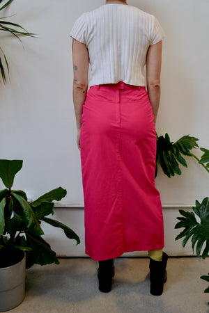Hot Pink Brass Plum Cotton Skirt