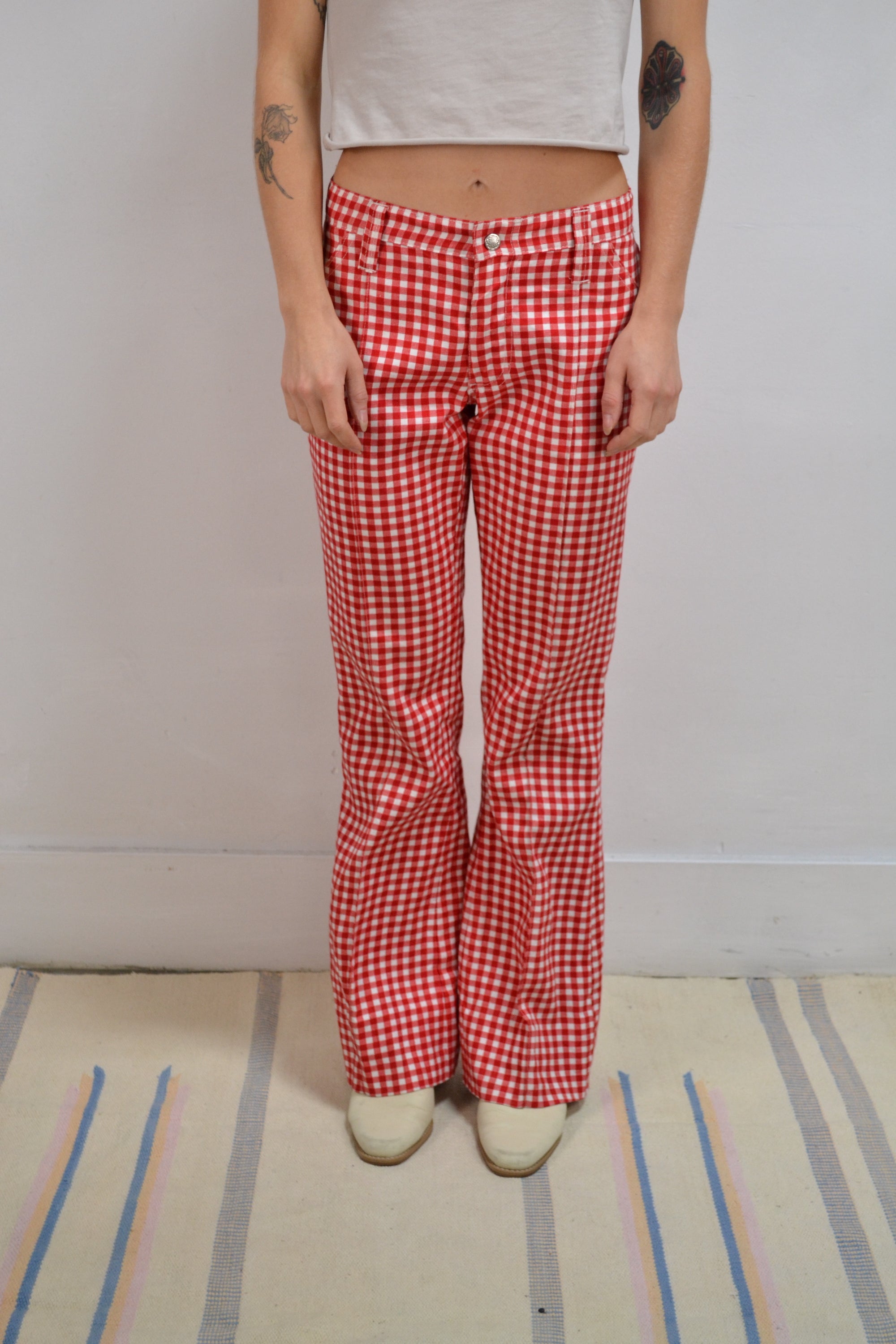 "Prior Westerns" Red Gingham Flares