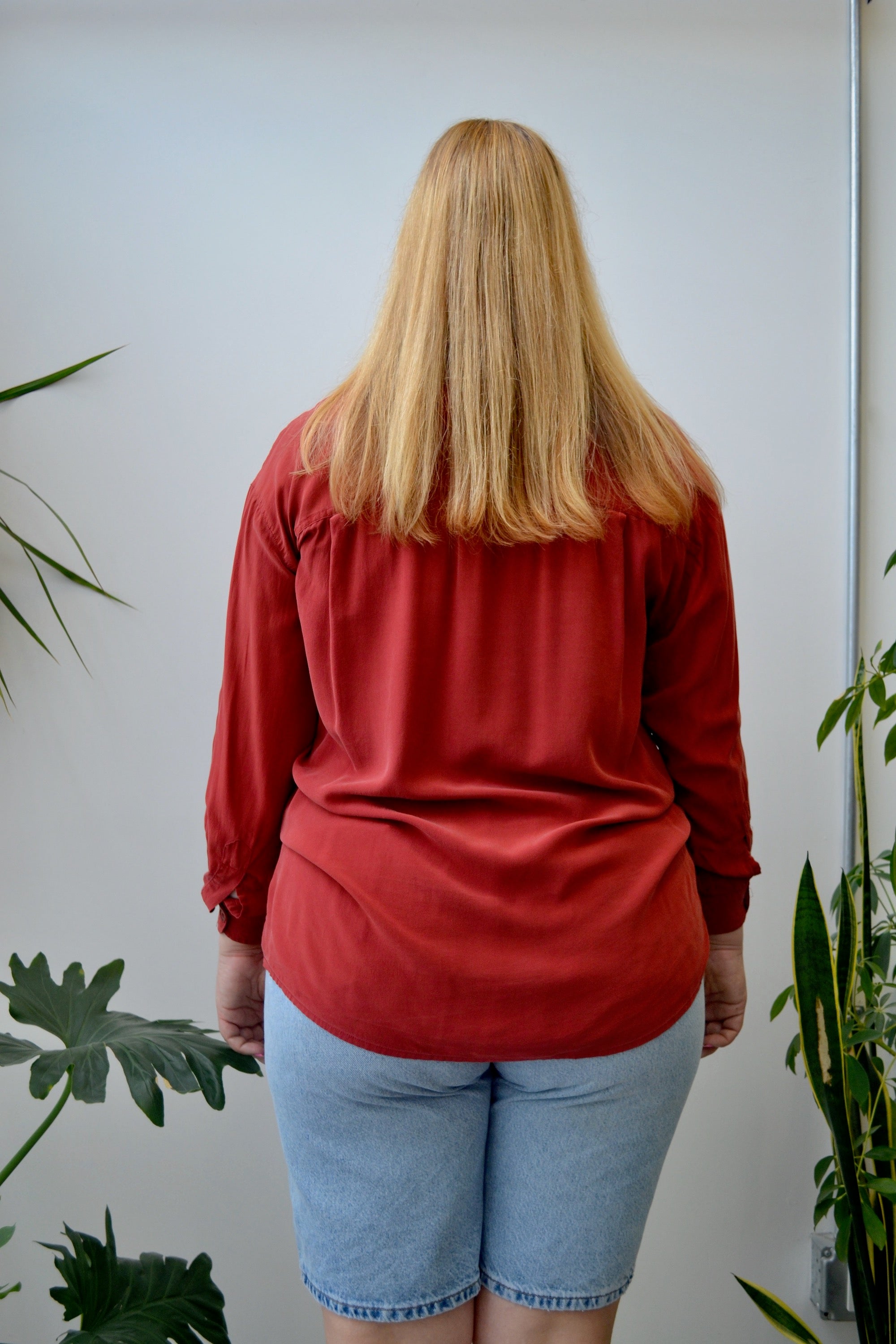 Rust Silk Blouse