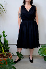 Fifties/Sixties Black Silk Chiffon Dress