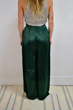 Forties Emerald Satin Lounge Pants