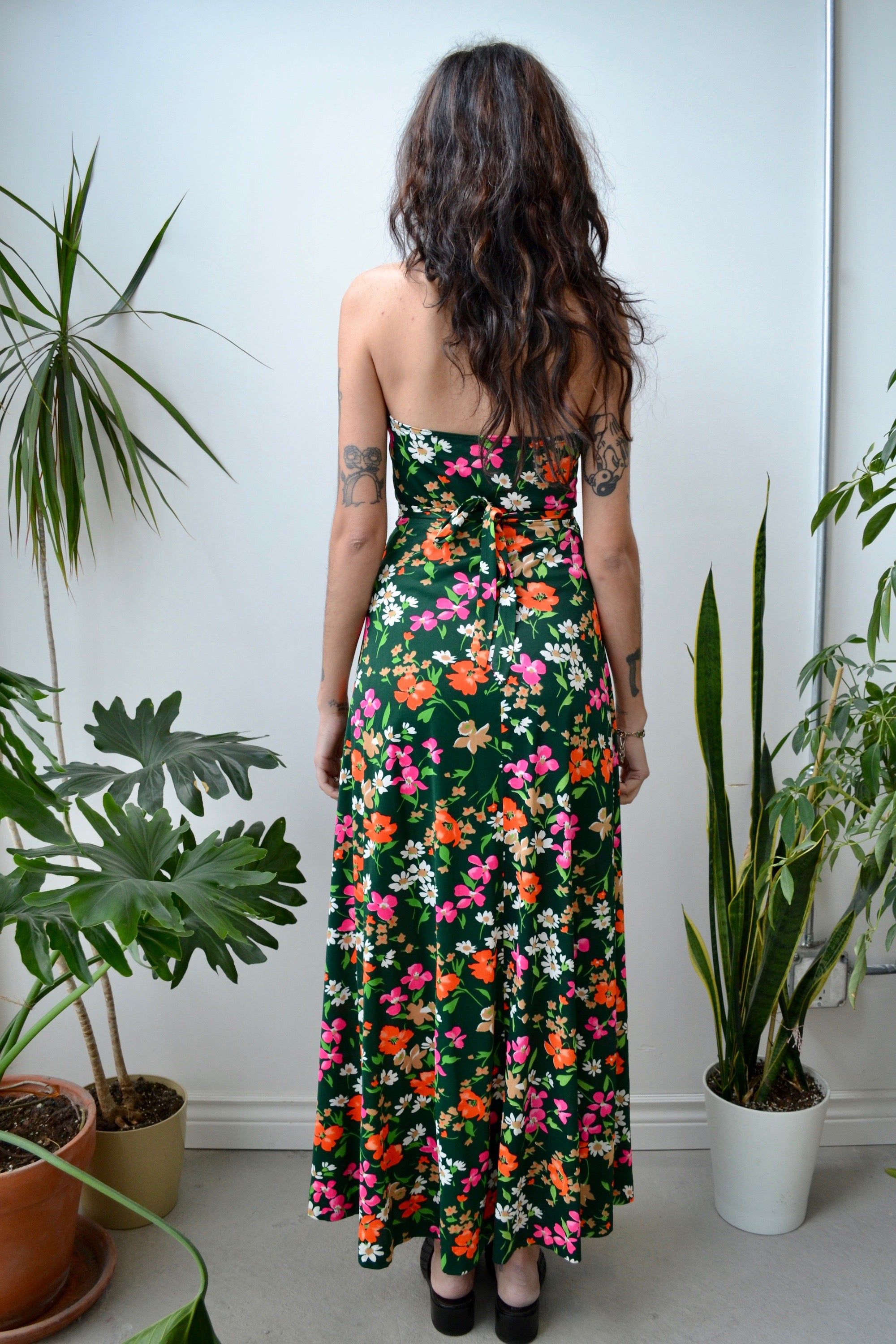 Seventies Floral Halter Dress