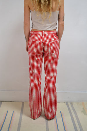 "Prior Westerns" Red Gingham Flares