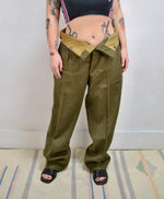 50s Olive Green Wool Army Trousers