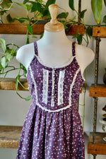 Seventies Purple Floral Gunne Sax Prairie Dress