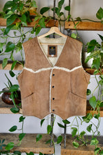 Tan Suede Sherpa Lined Vest