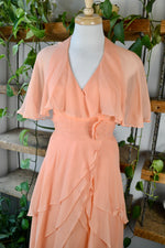 Gorgeous Drapey Chiffon Peach Party Dress