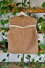 Tan Suede Sherpa Lined Vest