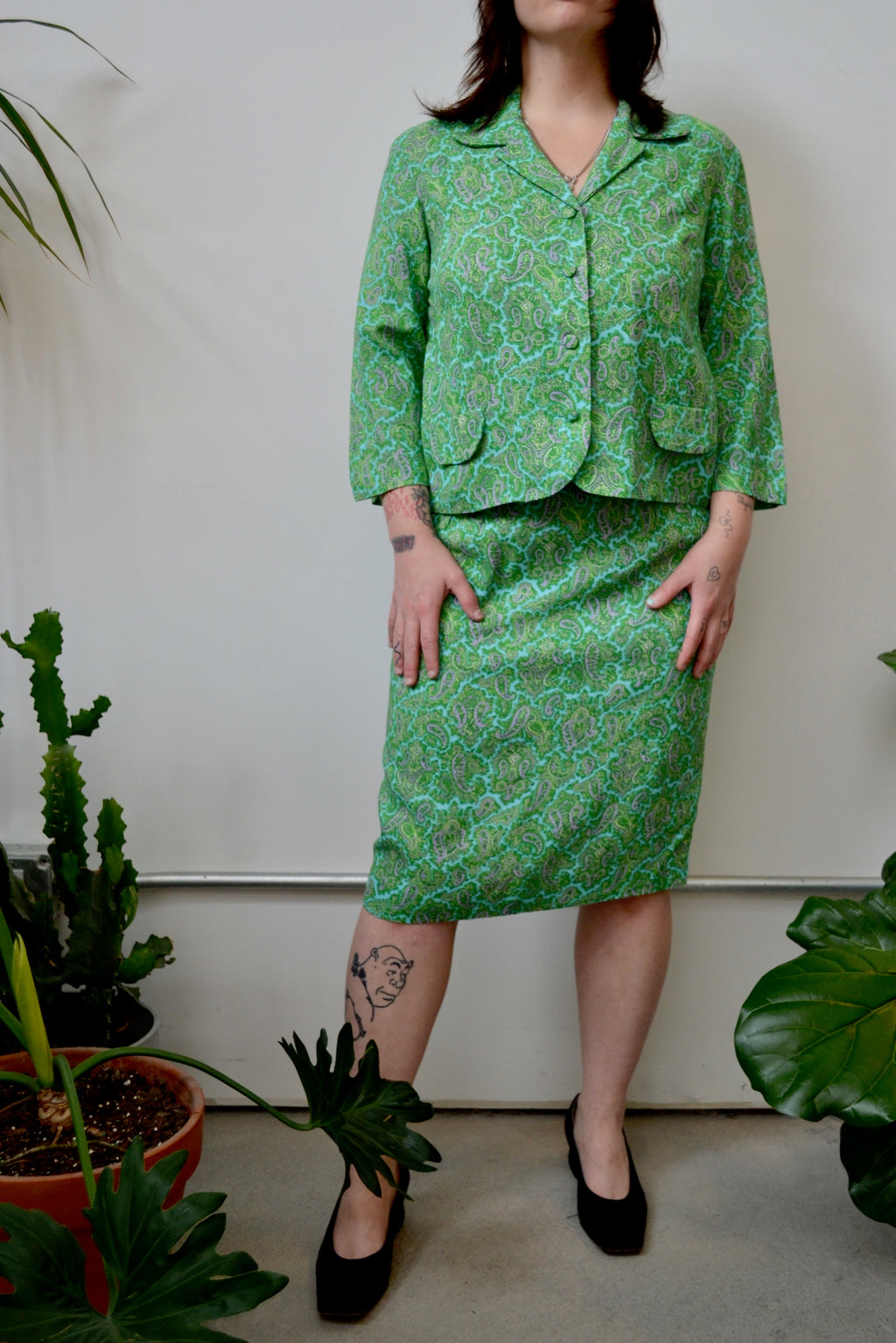 Sixties Paisley Skirt Suit