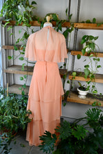 Gorgeous Drapey Chiffon Peach Party Dress