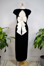 80s Black Velvet Party Dress