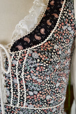 Gunne Sax Black Floral Prairie Dress