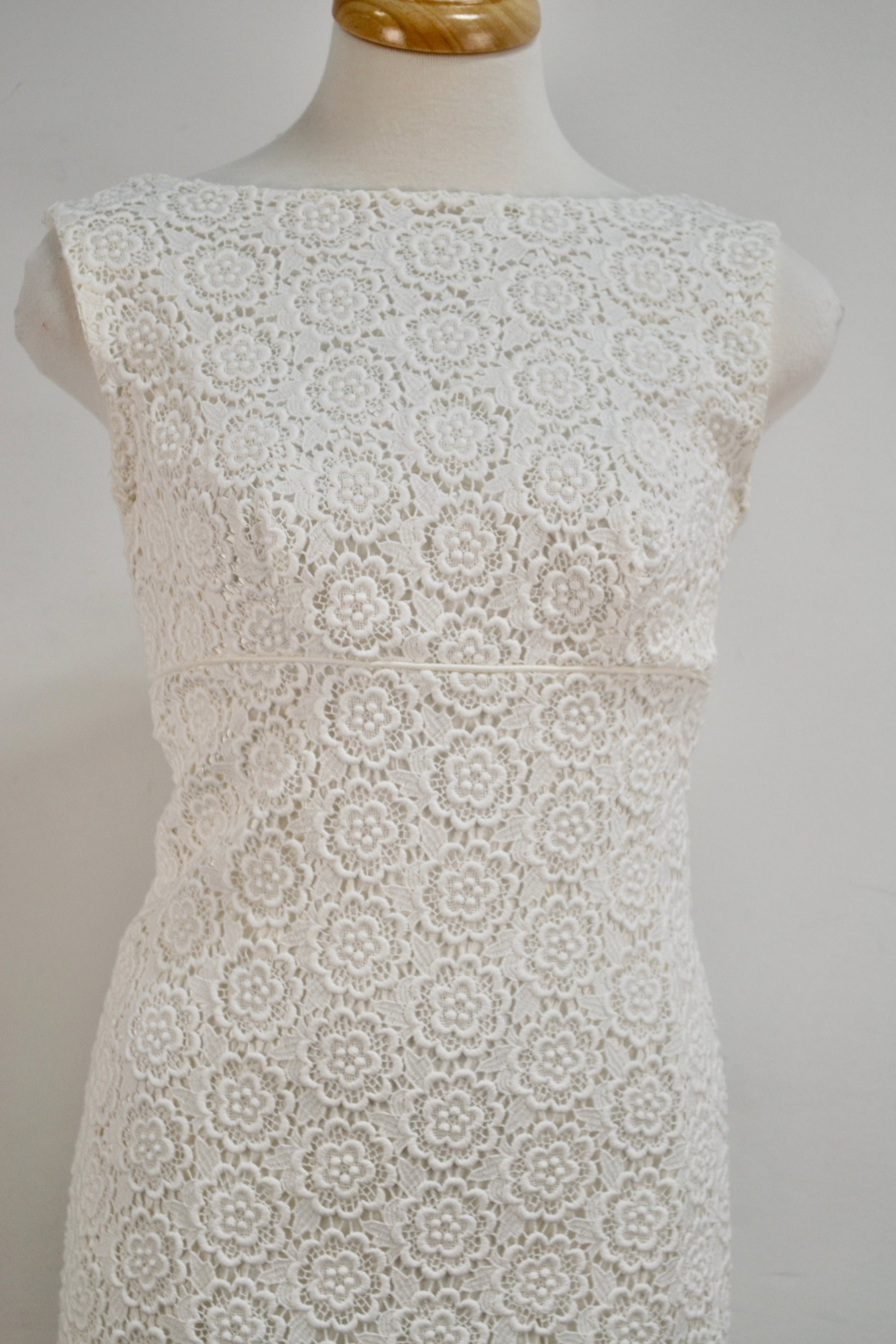 Sixties/Seventies Crochet Lace Empire Waist Dress