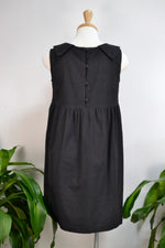 Vintage Black Linen Babydoll Dress