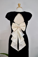 80s Black Velvet Party Dress