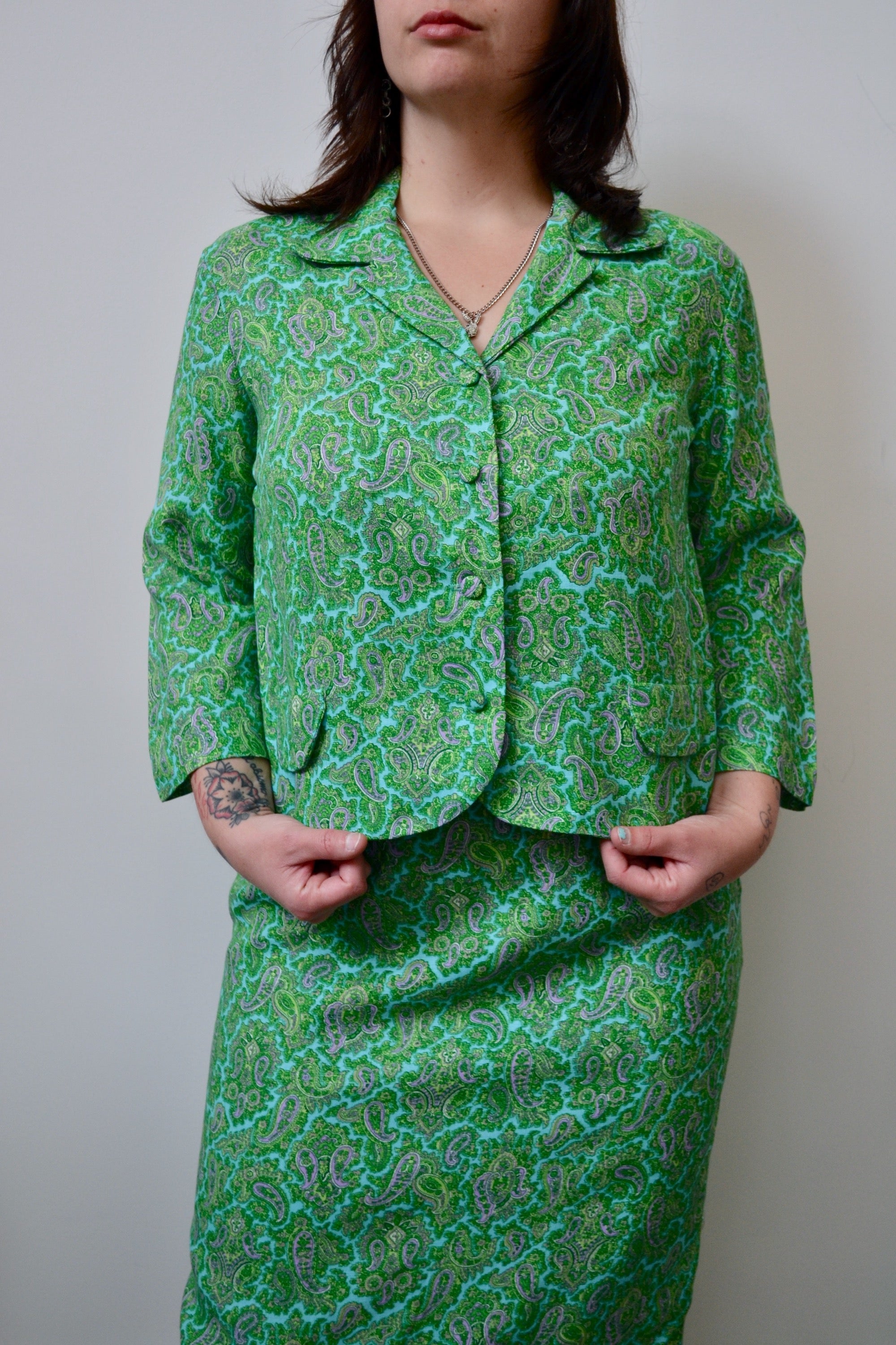 Sixties Paisley Skirt Suit