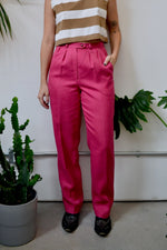 Magenta Linen Trousers