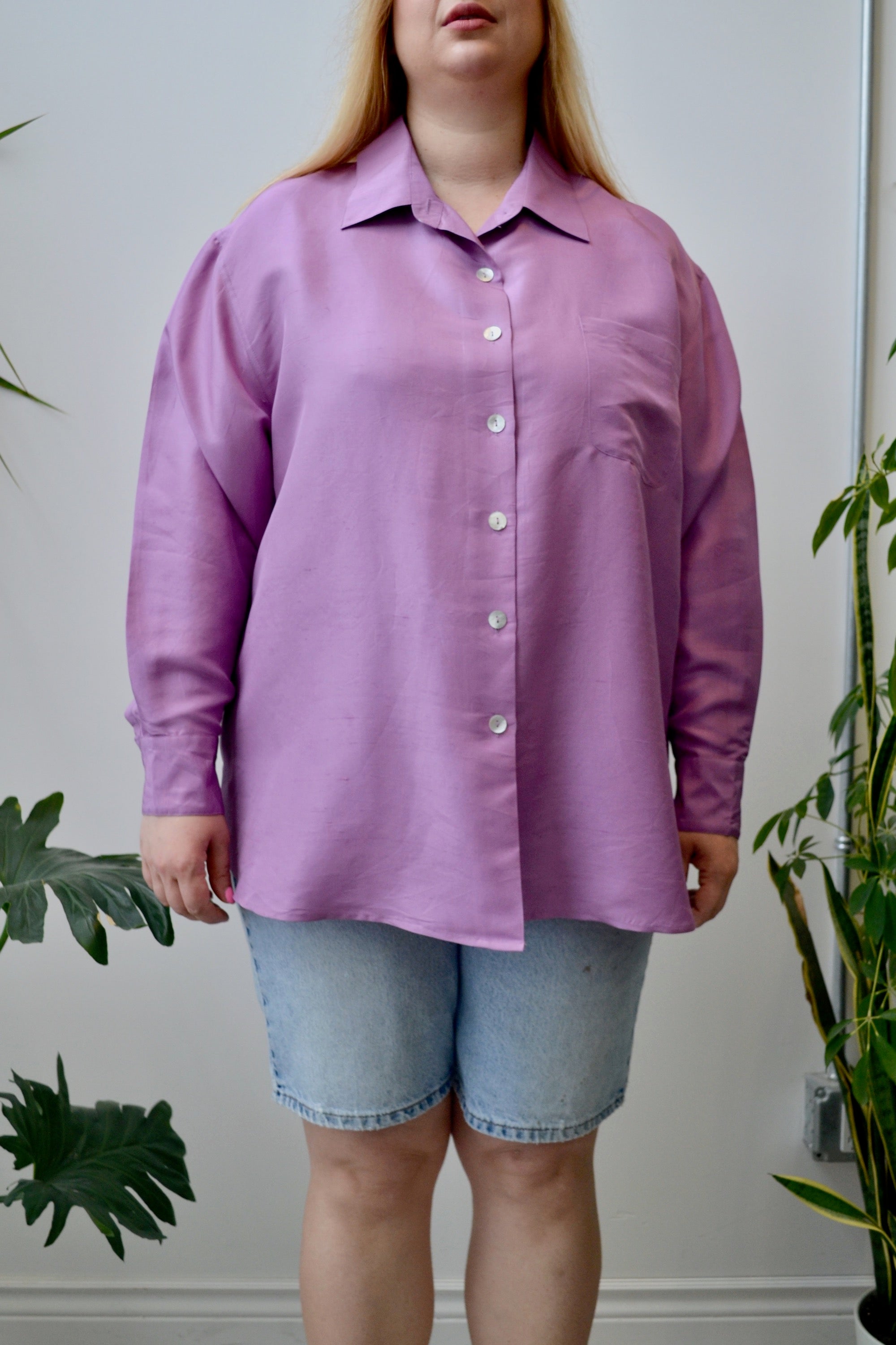 Lilac Silk Blouse