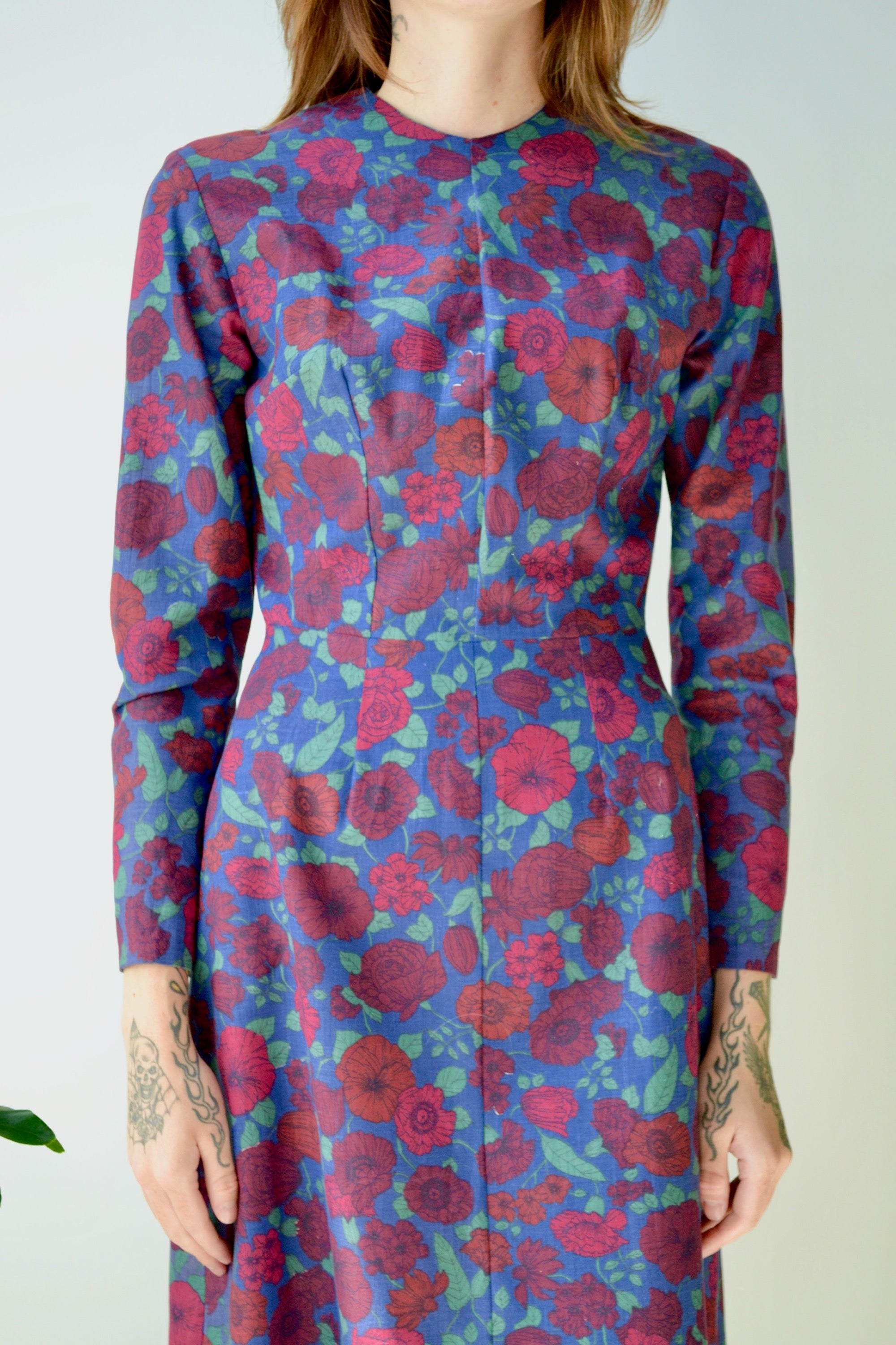 Fifties Floral Wiggle Dress