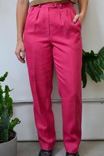 Magenta Linen Trousers