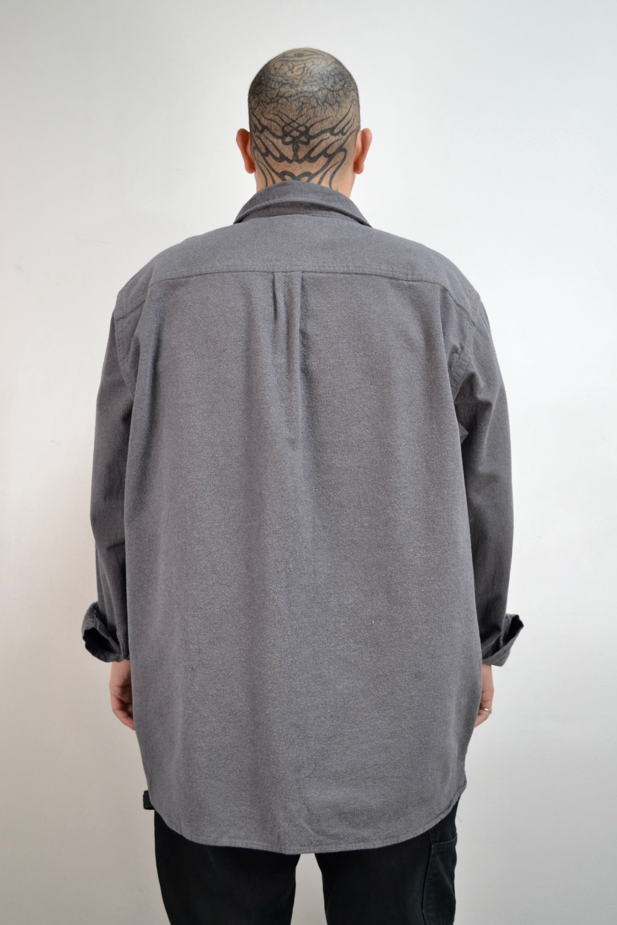 Dark Grey Chamois Cloth Button Up