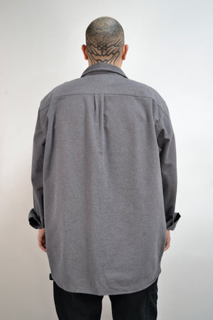 Dark Grey Chamois Cloth Button Up