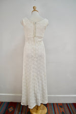 Sixties/Seventies Crochet Lace Empire Waist Dress