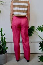 Magenta Linen Trousers