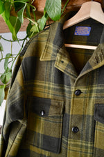 Olive Green Plaid Pendleton Hunting Coat