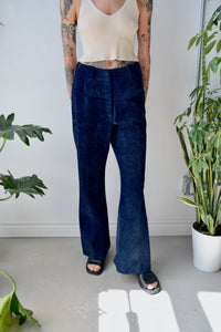 Navy Blue Suede Flares