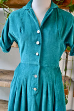 50s Teal Cord Dress