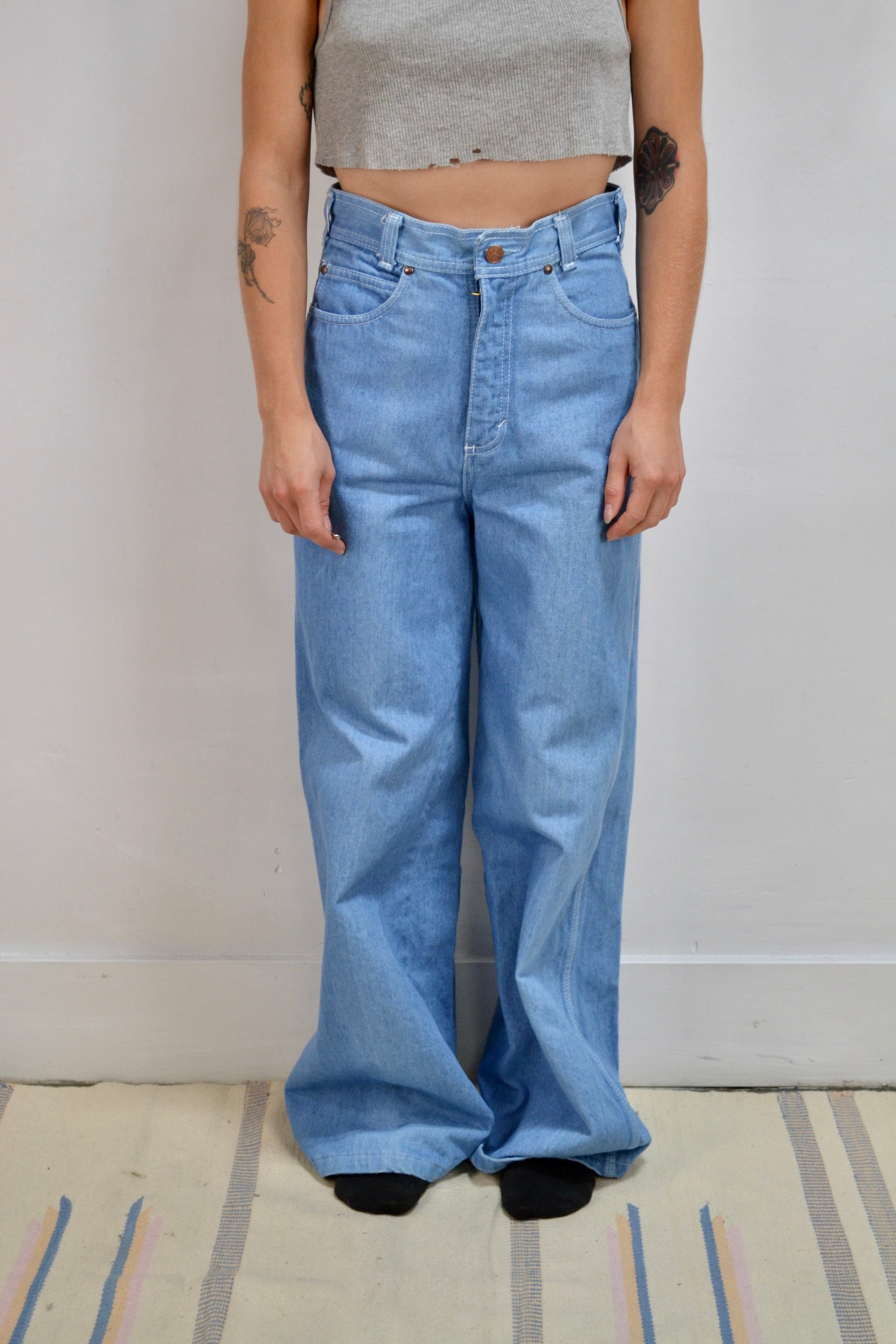 High Waisted 70s Buckle Back Jeans