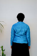 Teal Crinkle Button Up