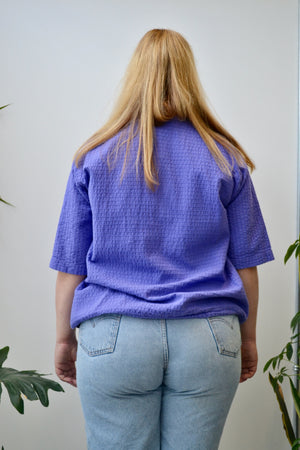 Periwinkle Seer Sucker Sweater Tee