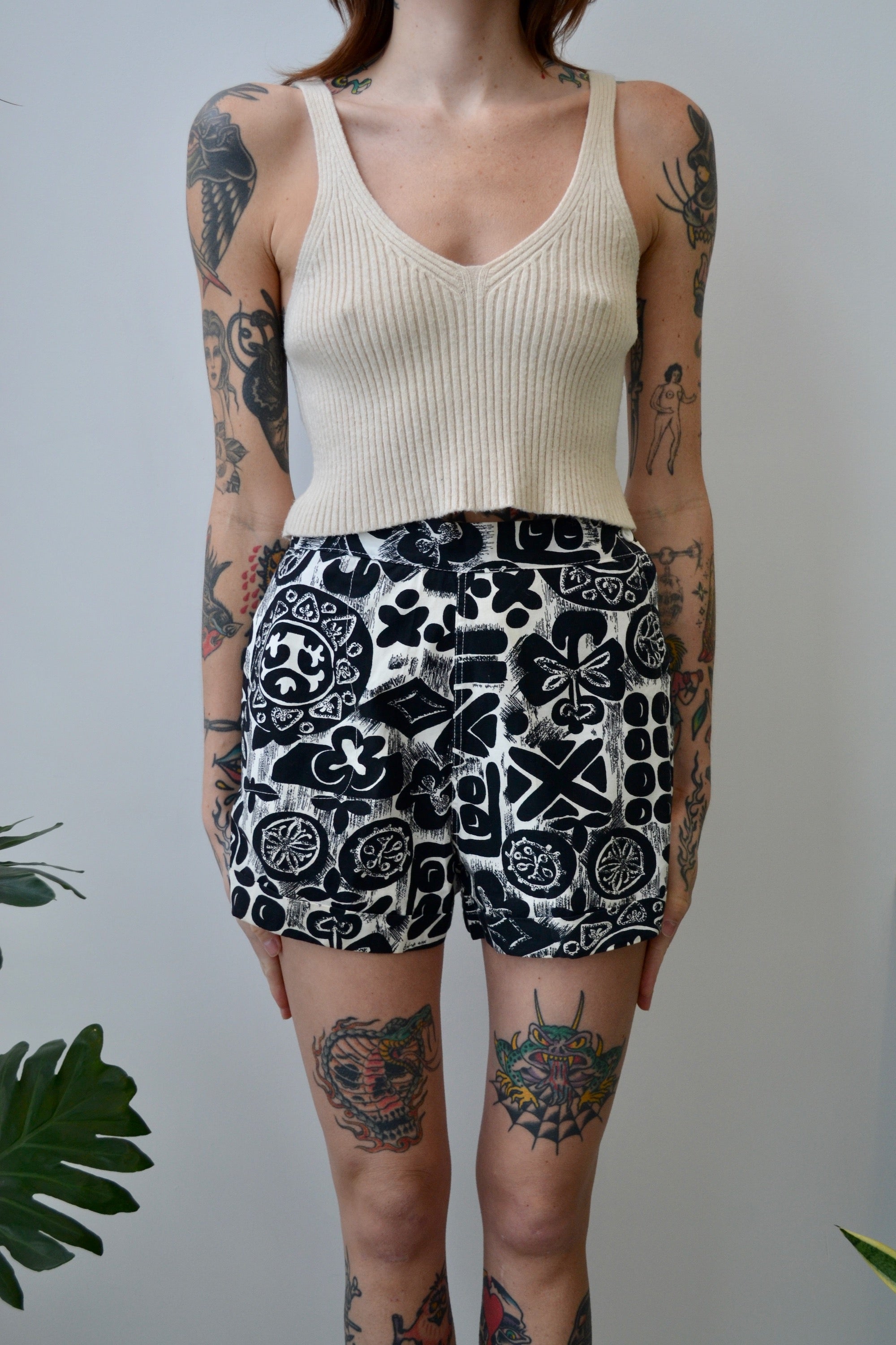 Sixties B&W Patterned Shorts