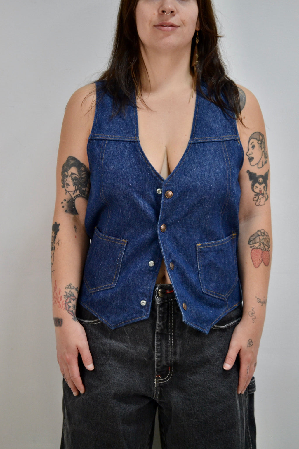 Dark Wash Denim Vest