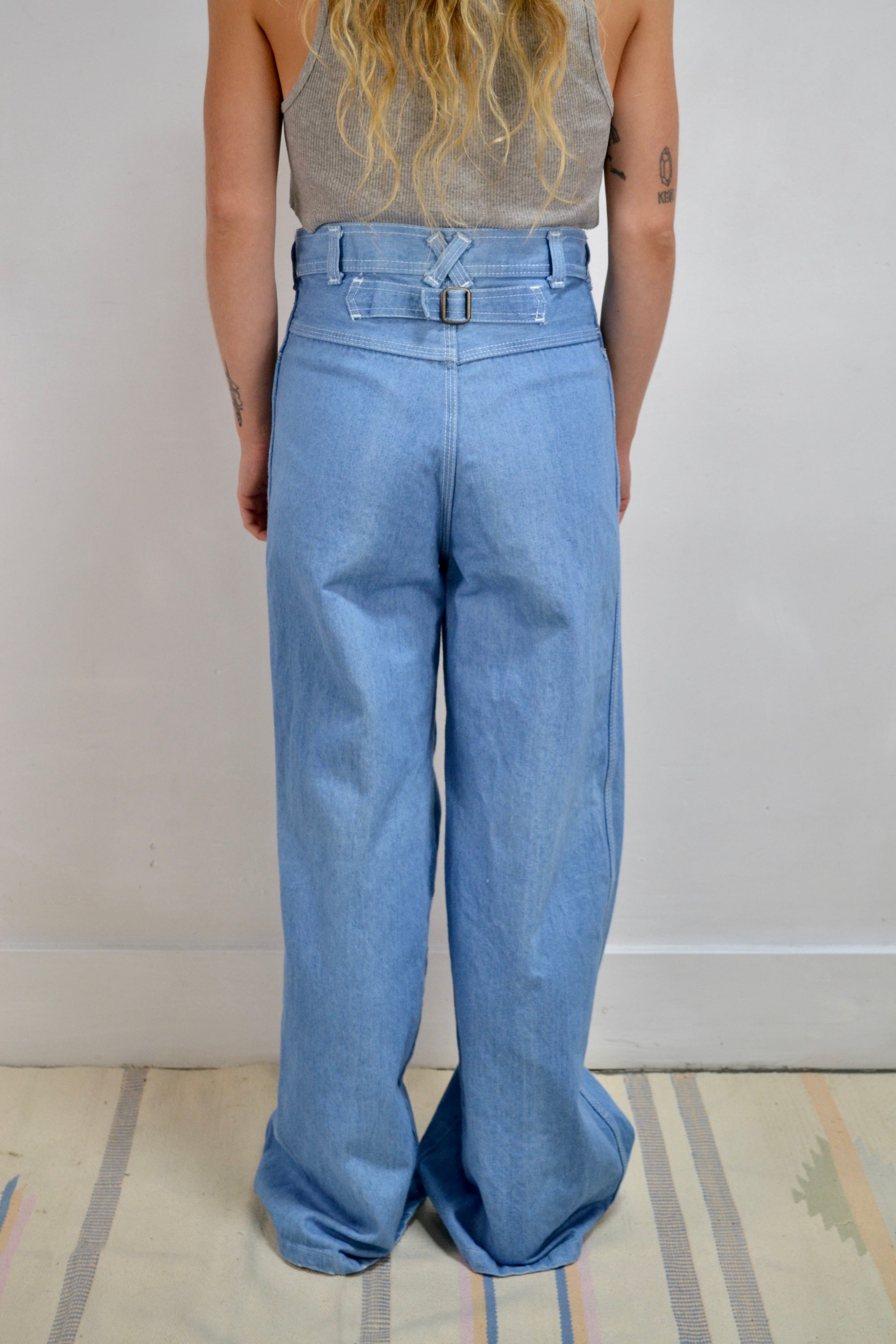 High Waisted 70s Buckle Back Jeans