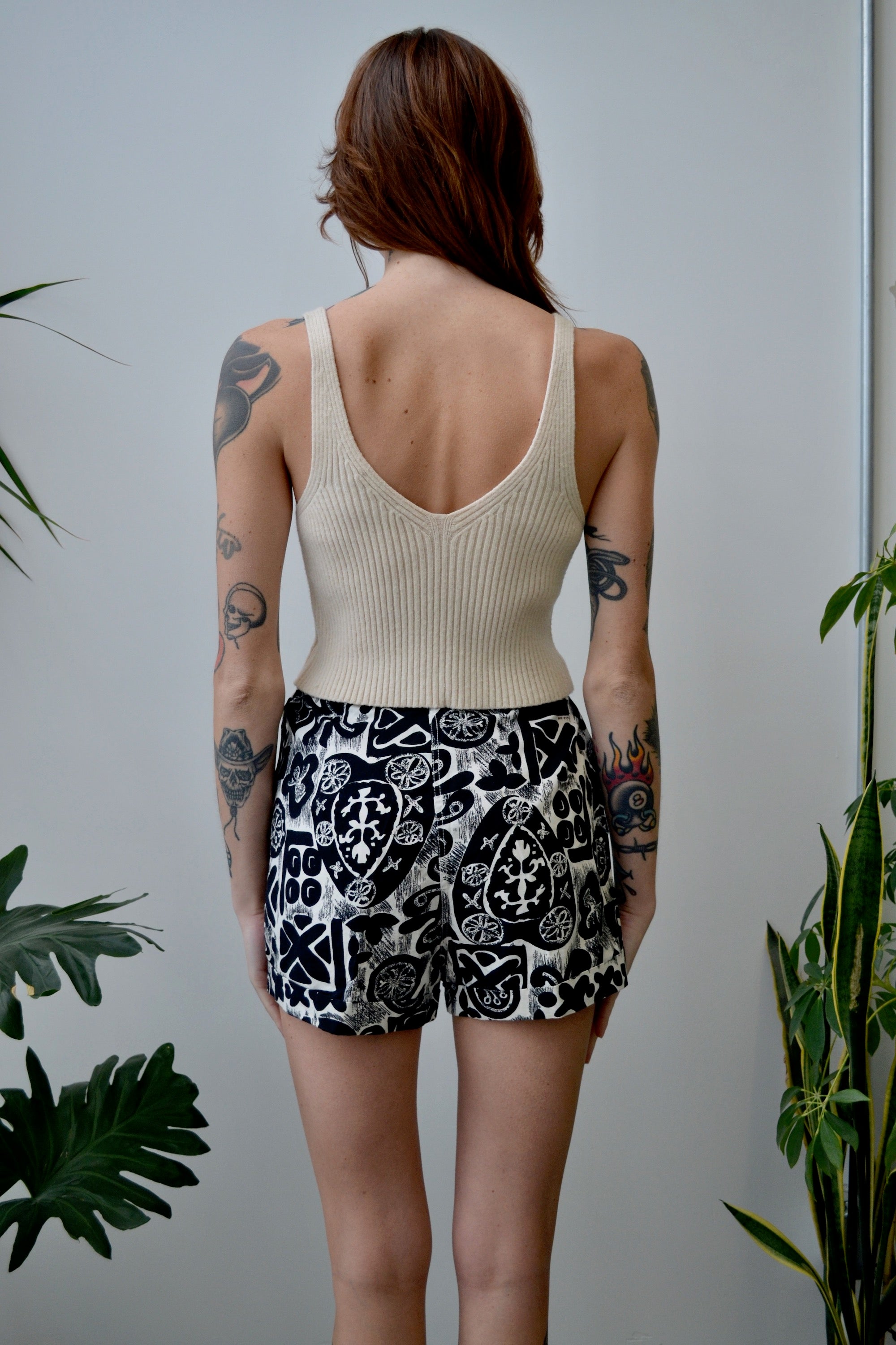 Sixties B&W Patterned Shorts