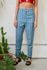 Aqua Plaid Trousers