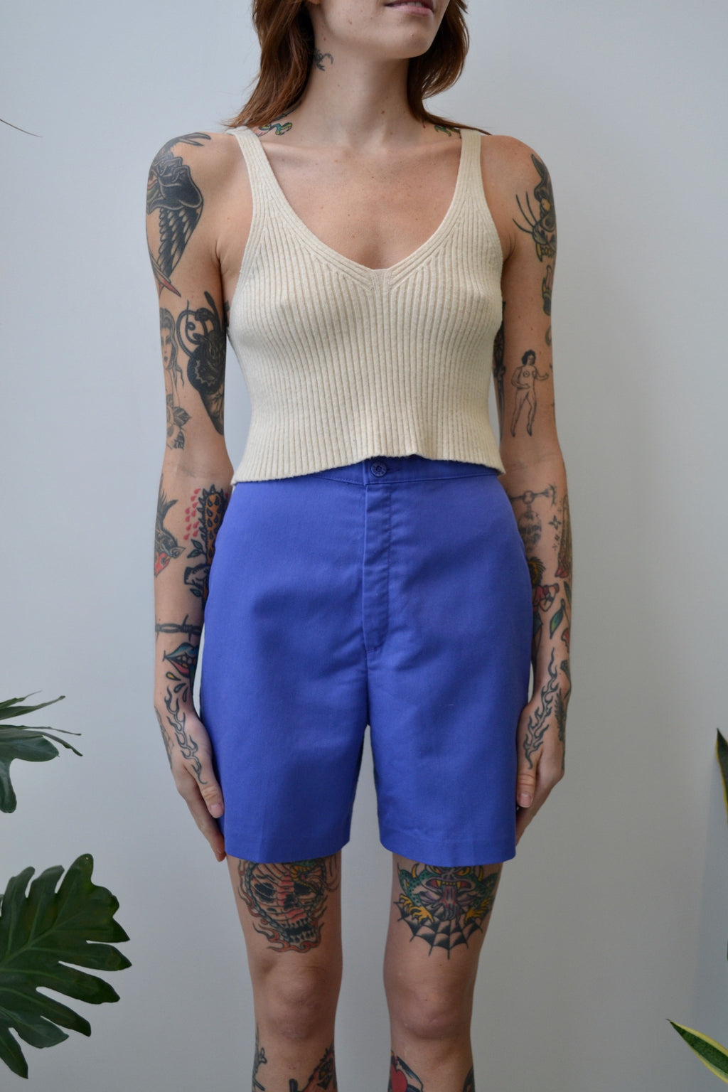 70s Periwinkle Levi Trouser Shorts