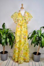 Vintage 60s Sunny Floral Halter Dress