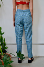 Aqua Plaid Trousers