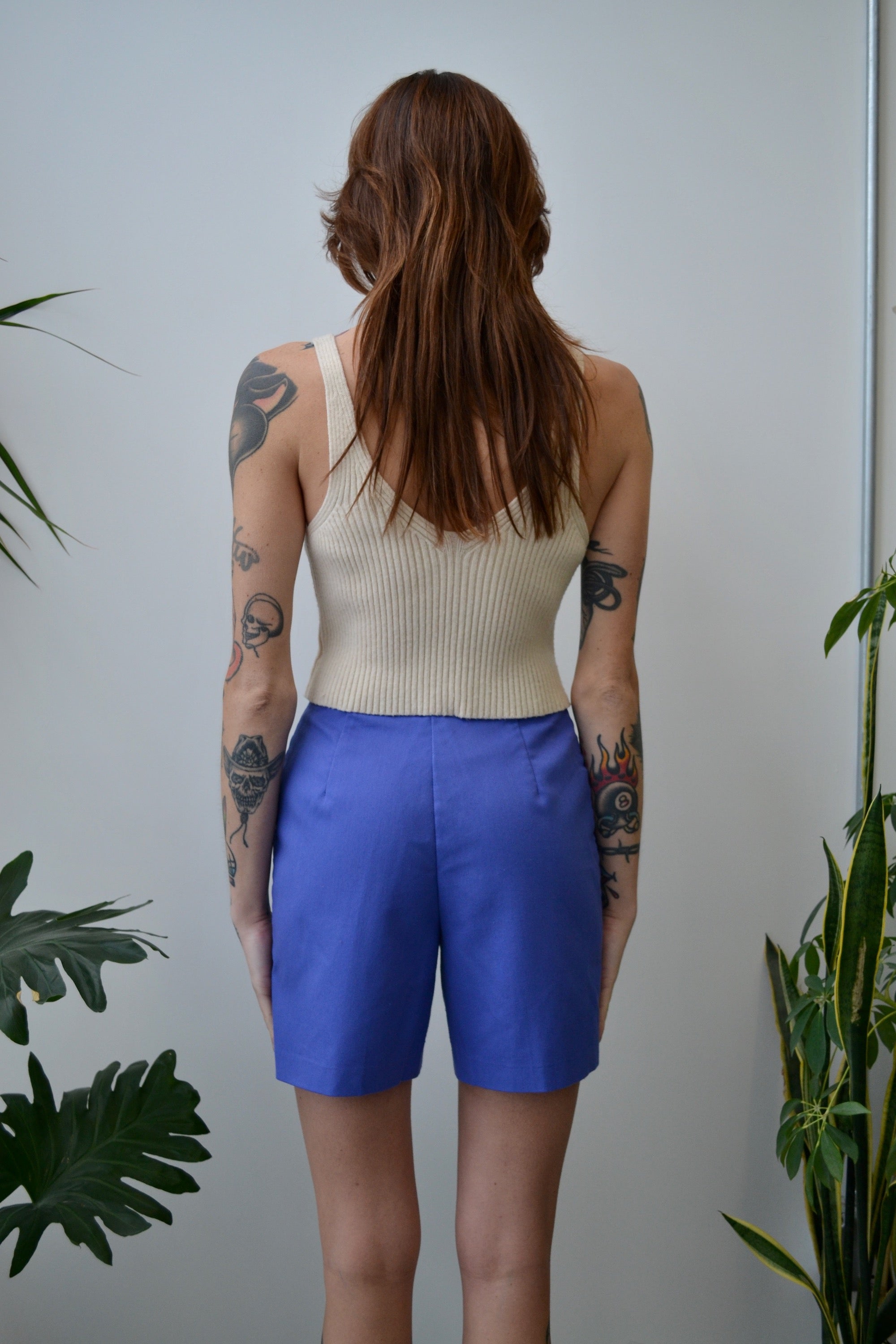 70s Periwinkle Levi Trouser Shorts